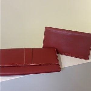 Coach Leather Wallet & Checkbook Cover